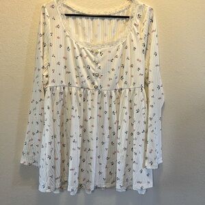 SHEIN 2X Floral Design Blouse